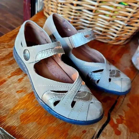 Cobb Hill Parker Mary Jane Flat sz 8 Linen Leather - Picture 1 of 13